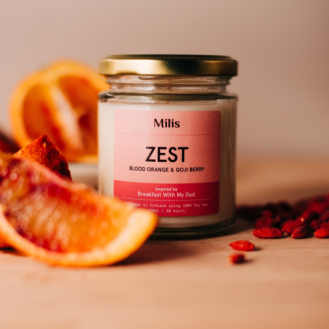 Milis. 'Zest' Soy Wax Scented Scented Candle